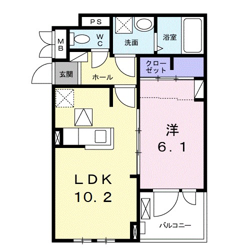 ベル アンジュ 104号室 間取り