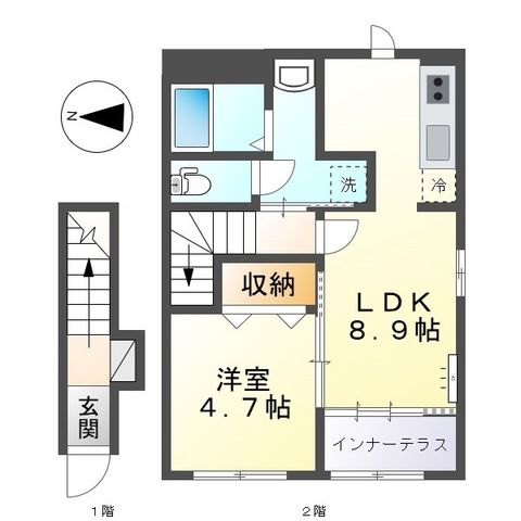 リヴィエール林 202号室 間取り