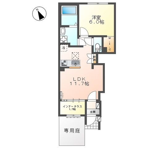 （仮称）寒川町宮山　アパート新築 101号室 間取り