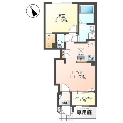 （仮称）寒川町宮山　アパート新築 102号室 間取り