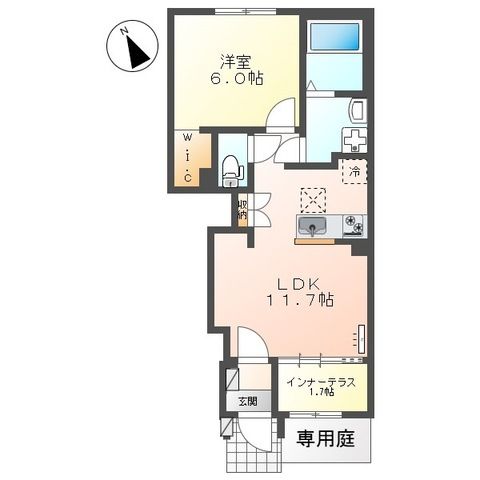 (仮称)寒川町宮山 アパート新築 103号室 間取り
