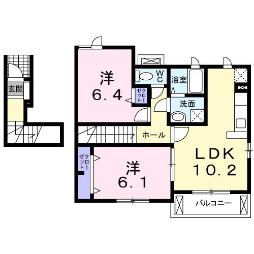 ラルーチェ 201号室 間取り