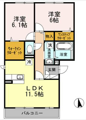 グランフォート　参番館 101号室 間取り