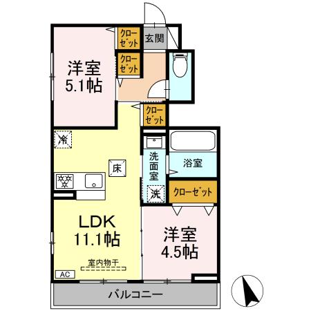 エクラン ウルー湘南N 103号室 間取り
