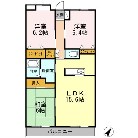 ハイビジョン 204号室 間取り