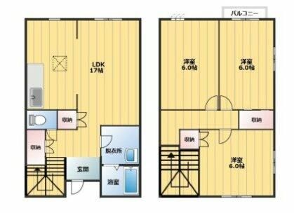テラス鳶尾 1号室 間取り