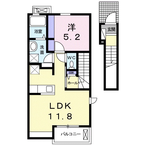 ソレイユ稲村ガ崎　Ⅱ 201号室 間取り