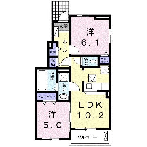 スターブル小和田 Ⅱ 101号室 間取り