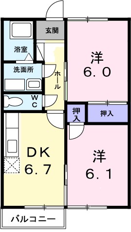 エスポワール　Ⅱ 202号室 間取り