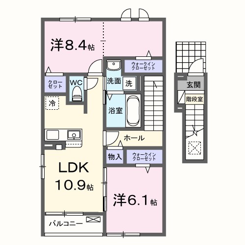 プラシード 203号室 間取り