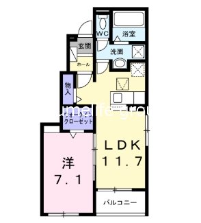 プラシード 101号室 間取り