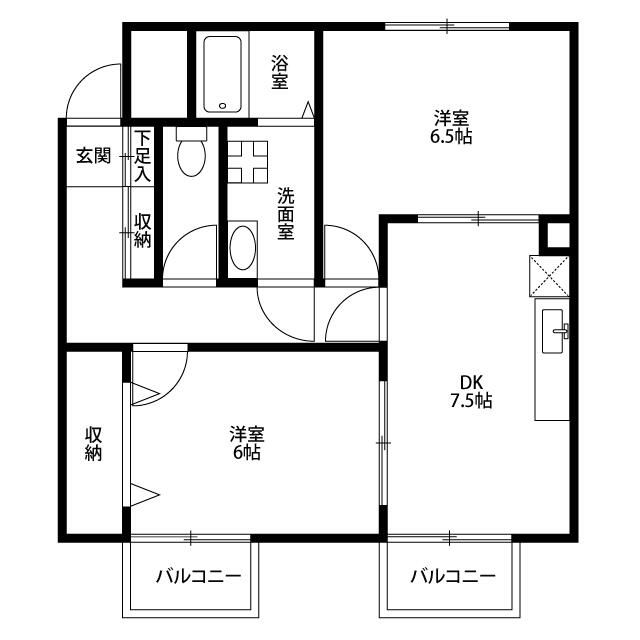 アンプルールフェール小川 203号室 間取り