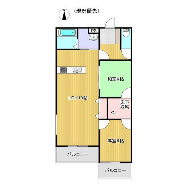 シェ・モア・ドーヴィル 2-B号室 間取り