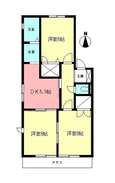 サンハイムＡ 102号室 間取り