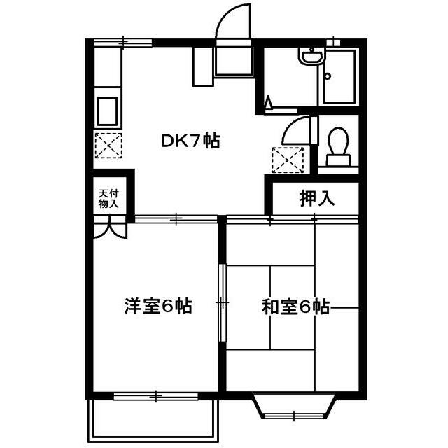 メープルハイツ 202号室 間取り