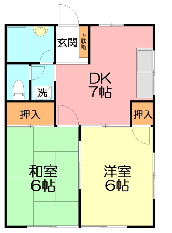 富士見ハイツⅡ 101号室 間取り