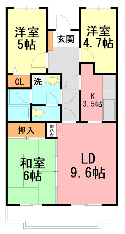 コンセール小田原東町 505号室 間取り