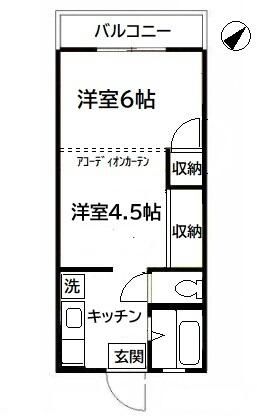 レジデンスニシイ 2F号室 間取り