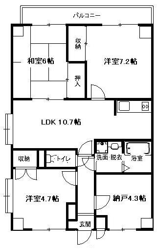 パークロイヤルヒルズ 505号室 間取り