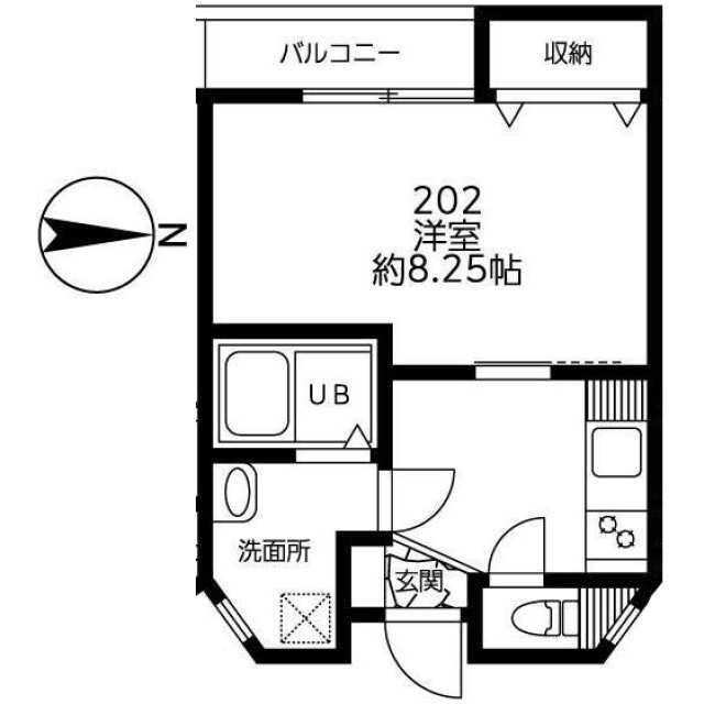 ストゥディオ本町  202号室 間取り