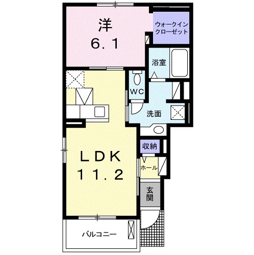 ＮｏｒｔｈＩｓｌａｎｄ　Ｋ 101号室 間取り