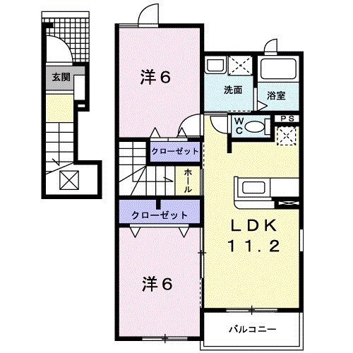 ショコラⅢ 201号室 間取り