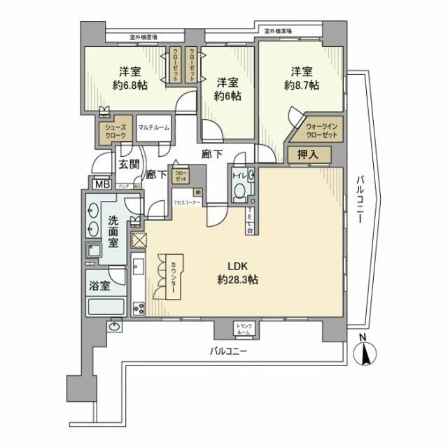 日神パレステージ本厚木グランビュー 4F号室 間取り