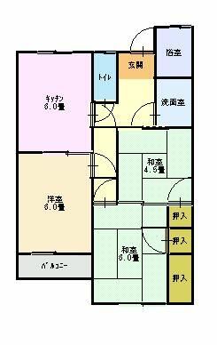 達上ケ丘ハイツ 202号室 間取り