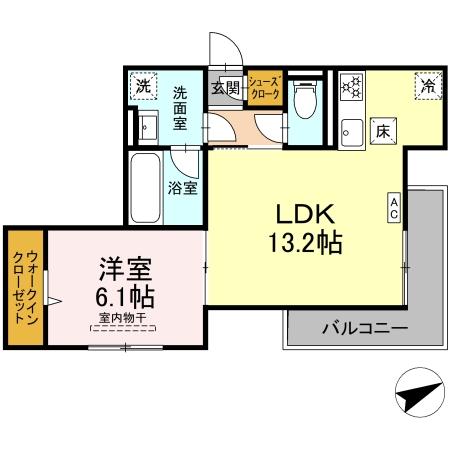 プエンテ 201号室 間取り