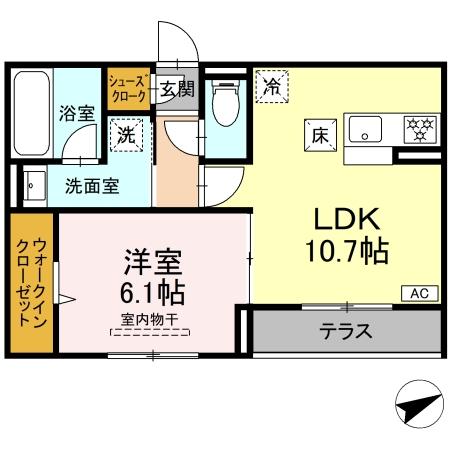 プエンテ 102号室 間取り