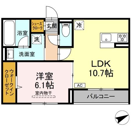 プエンテ 202号室 間取り