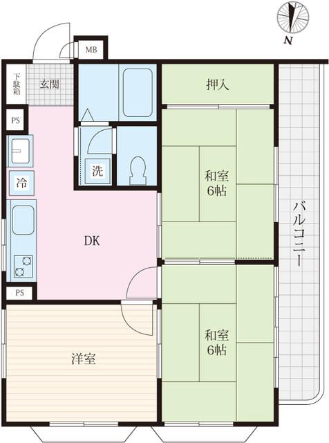 メゾン内河 102号室 間取り