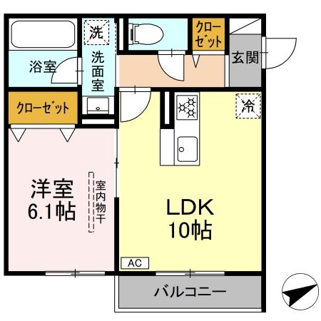 プエンテ 203号室 間取り