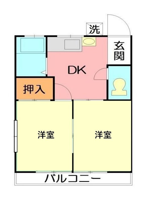 清水ハイツ 205号室 間取り