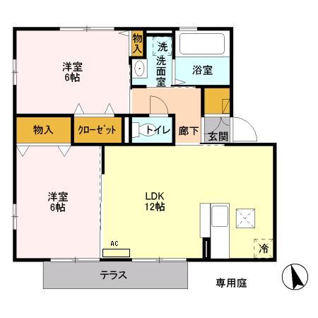 ウィンド東海岸 102号室 間取り