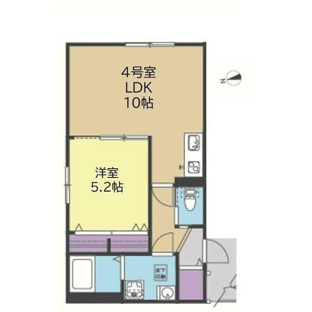 Ｔｈｅ　Ｃｏｖｅ 0104号室 間取り