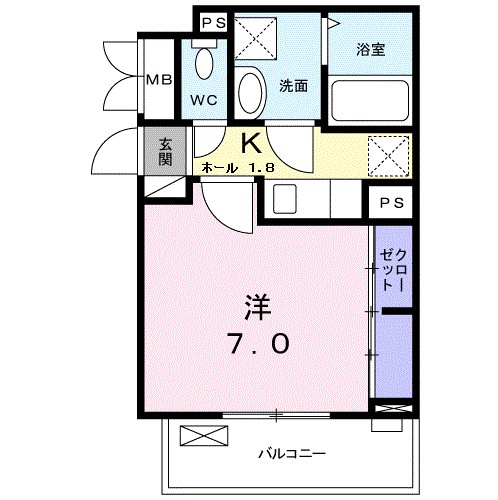 グレイスＢ 207号室 間取り