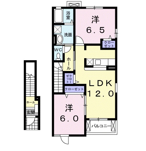 プロムナード岡部Ⅱ 204号室 間取り