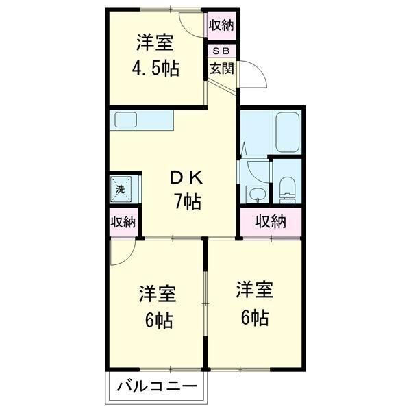 ラドンシティー鶴巻Ａ 206号室 間取り