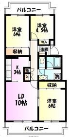 テレパレス伊勢原６号棟 303号室 間取り
