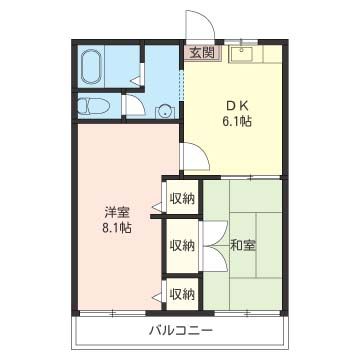 コーポ白百合 202号室 間取り