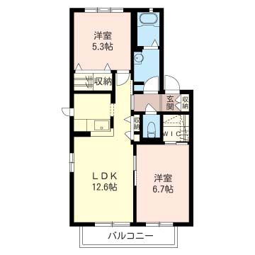 ＫＳＴ湘南　Ｗｅｓｔ 202号室 間取り