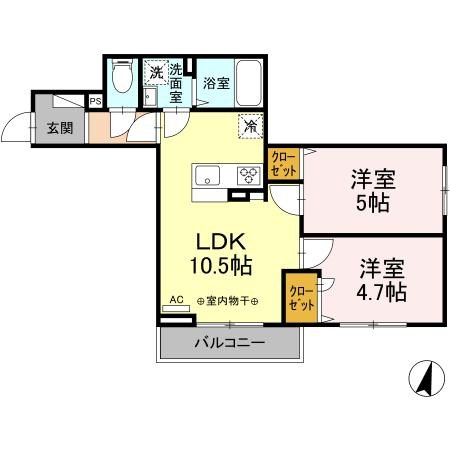 Garden大黒屋 202号室 間取り