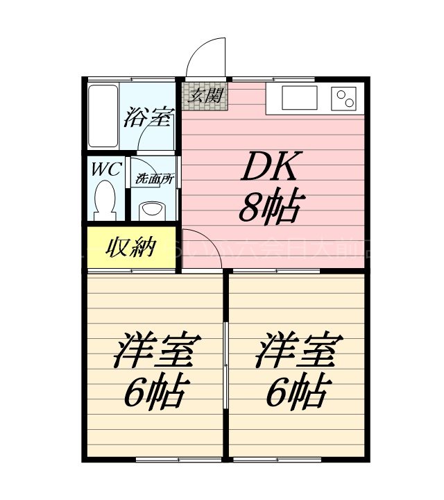 ヒルトップ六会 2B号室 間取り