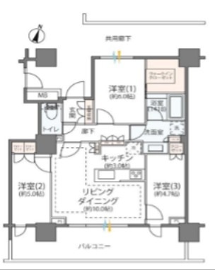 リーフィアタワー海老名アクロスコート 間取り