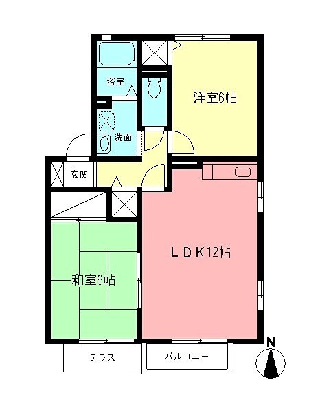 サニーフローラB 101号室 間取り