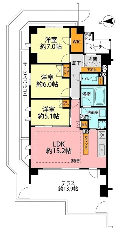 クリオ茅ヶ崎中海岸 間取り
