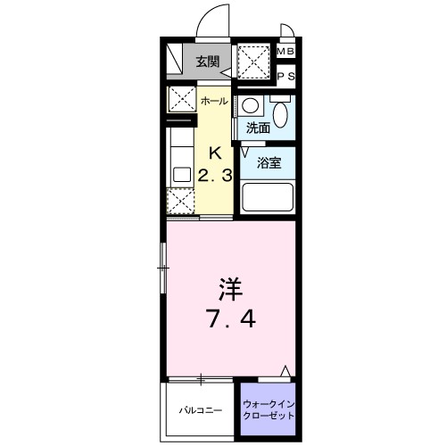 トレス中田 203号室 間取り