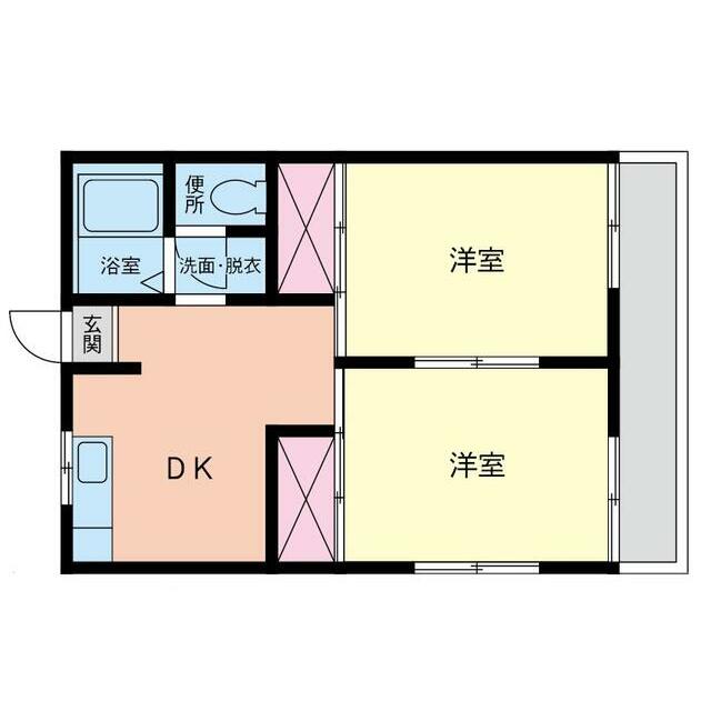 マキノコーポ 401号室 間取り