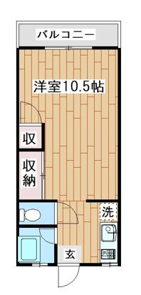 レジデンスニシイ　1号棟 203号室 間取り